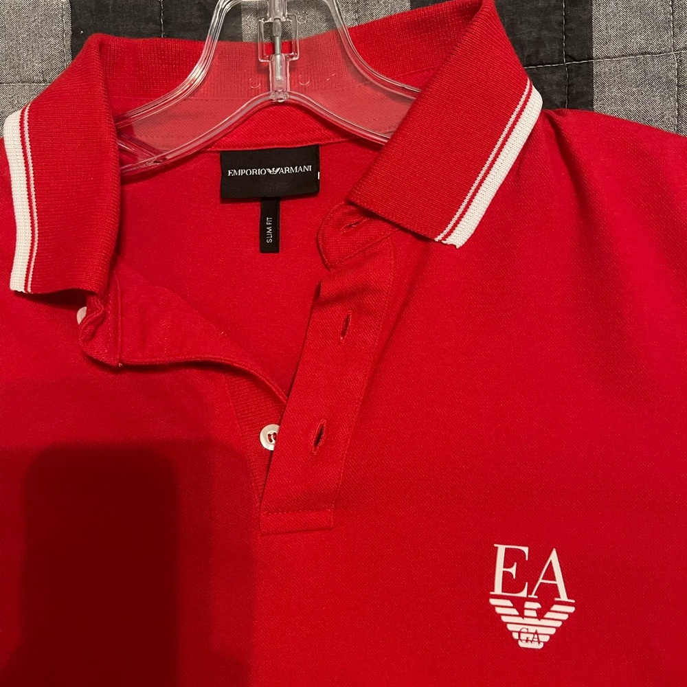 Emporio Armani Red Slim Fit Polo